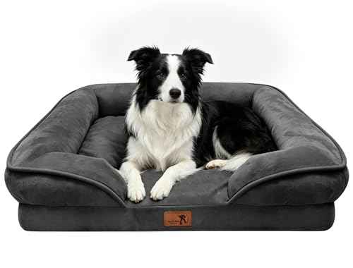 Orthopedic Dog Bed with Sides (35.0"L x 25.0"W x 6.5"Th / Dark Grey)