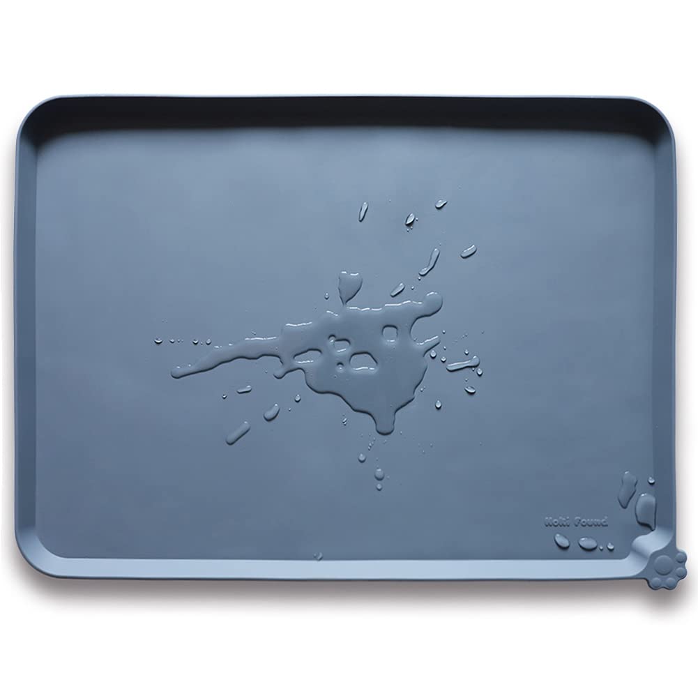 XX Large Silicone Pet Feeding Mats (28"L x 26"W / Gray)