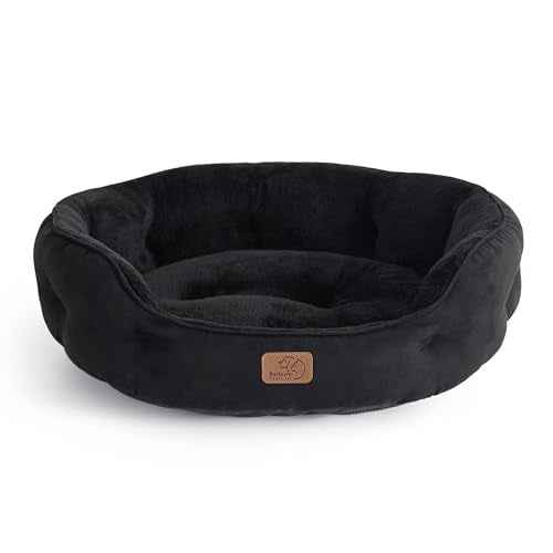 Small Dog Bed Washable (20"L x 19"W x 6"Th / Black)