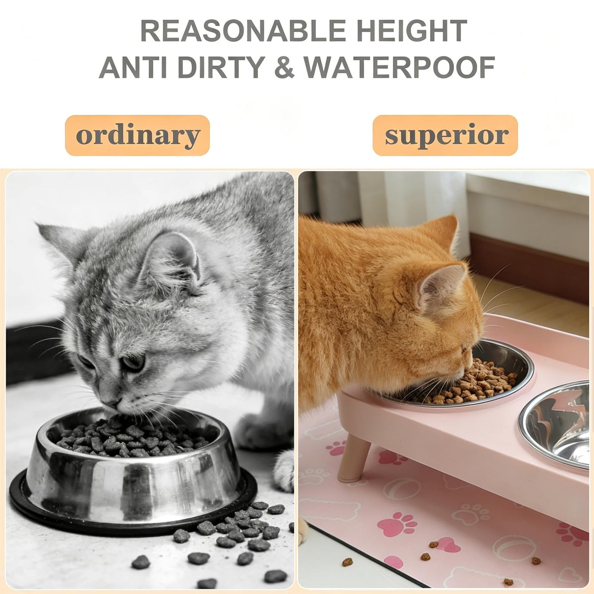 Elevated Dog Bowl (Pink / Small)