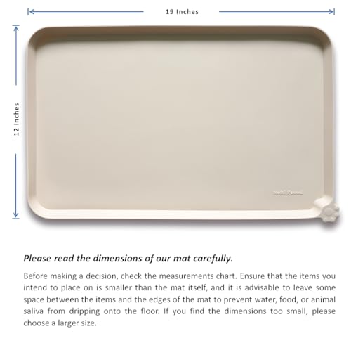 Silicone Pet Food Mat Tray (19"L x 12"W / PapayaWhip)