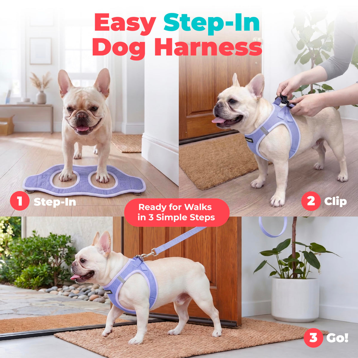 Voyager Step in Air Dog Vest Harness (Lavender / XXXS (Chest: 11 - 12"))