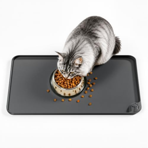 Silicone Pet Feeding Mat (Gray / 19"L x 12"W)