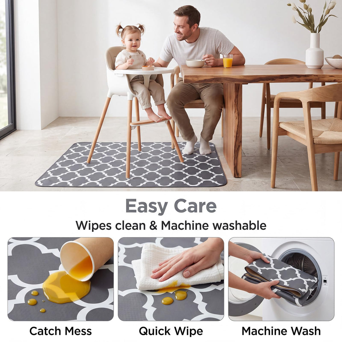 Splat Mat for Under High Chair (Lattice)