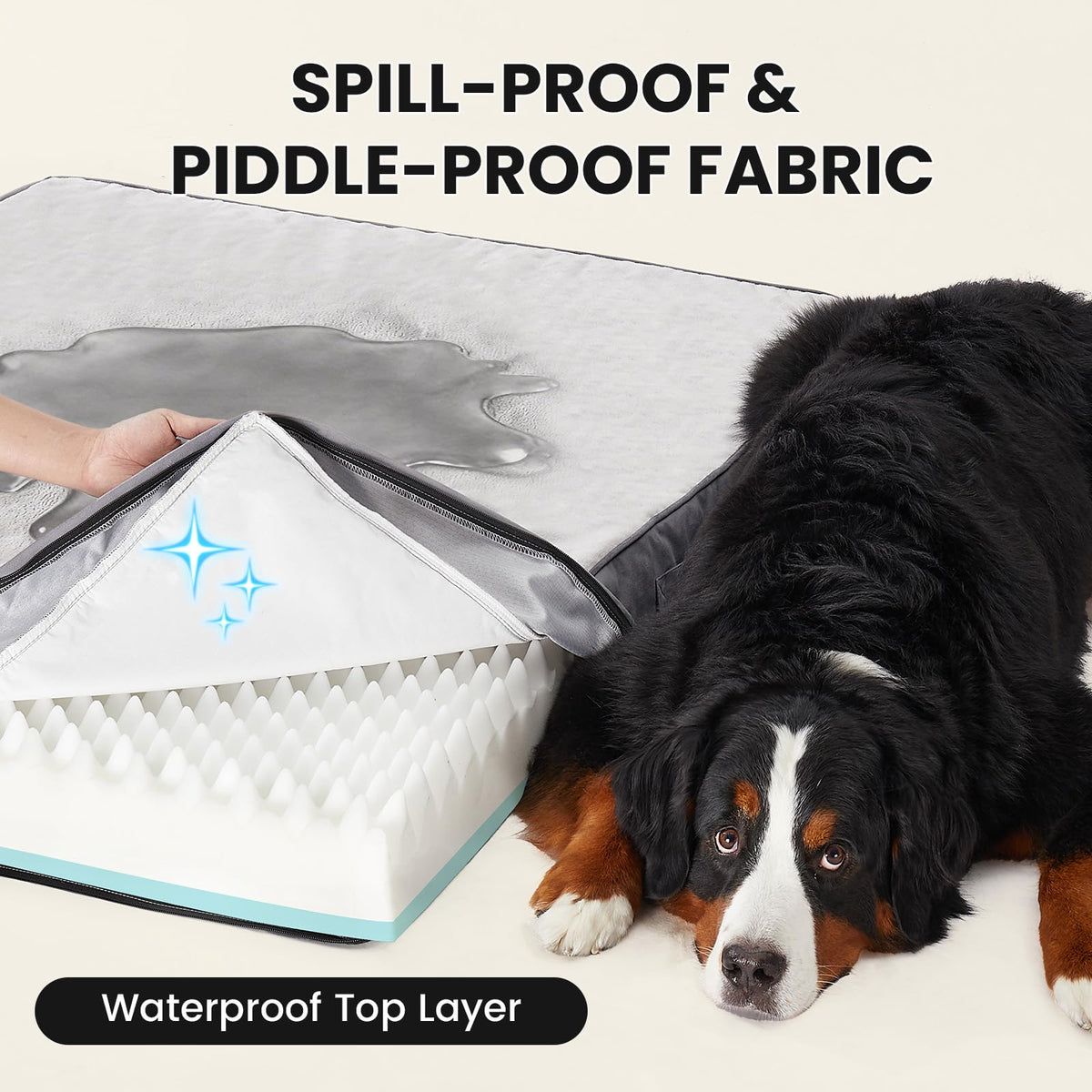 Orthopedic Giant XXXL Dog Bed (54" x 42" x 5" (For Sprawling) / 01-Gray)