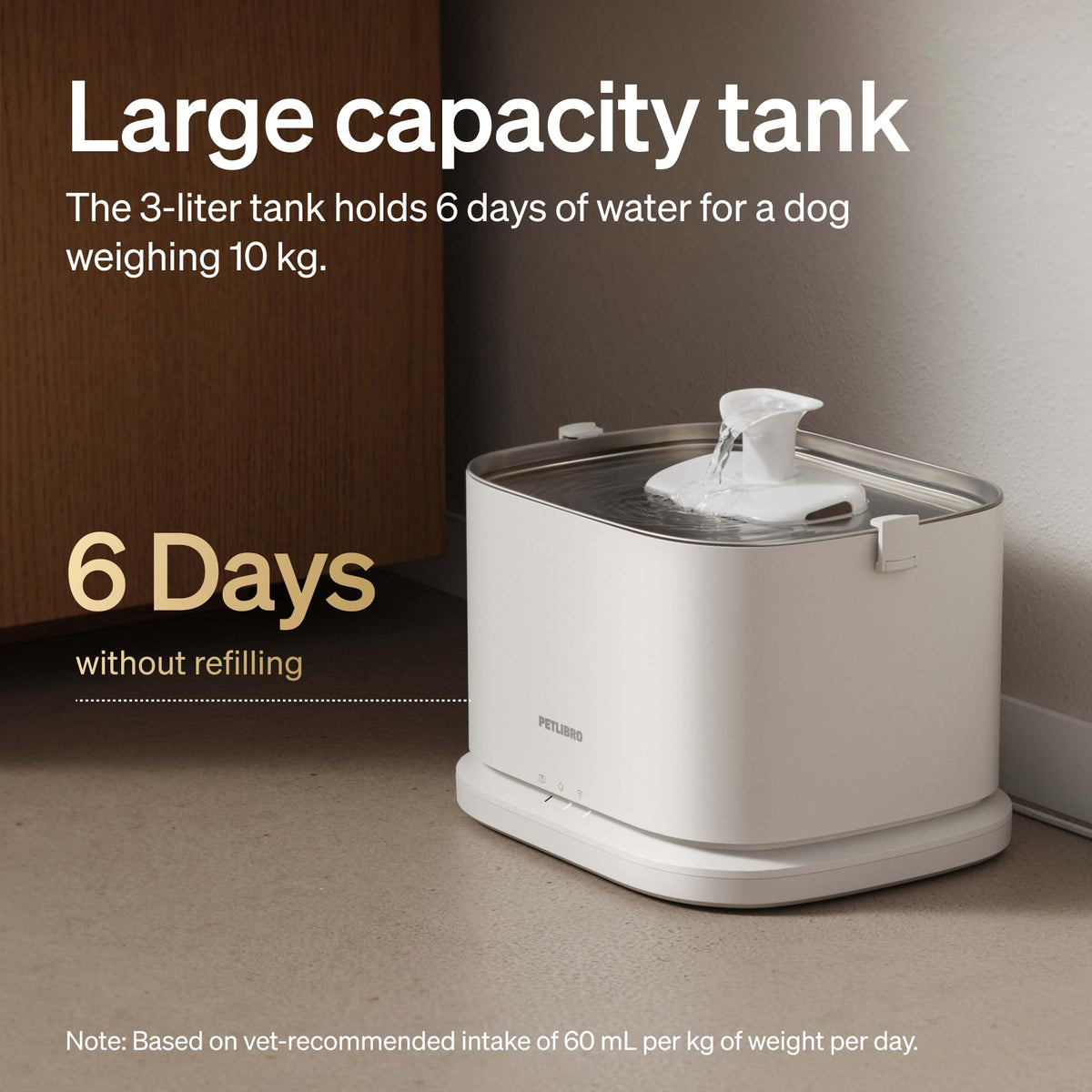Quiet Dog Water Fountain Stainless Steel Tray (White / Fountain)