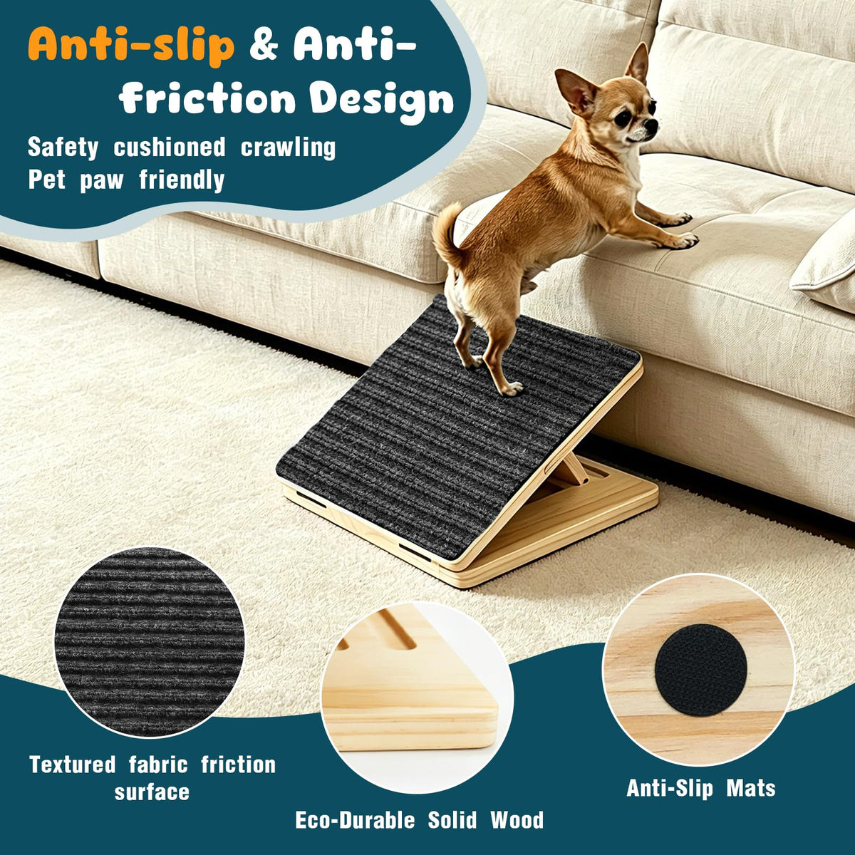 6 Pack Small Dog Ramp for Stairs (Gray / 6)