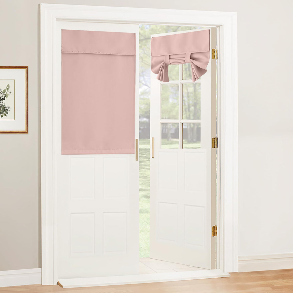 Blackout Door Window Curtains for Kitchen Back (Orange Pink / 26"W x 40"L (Pack of 1))