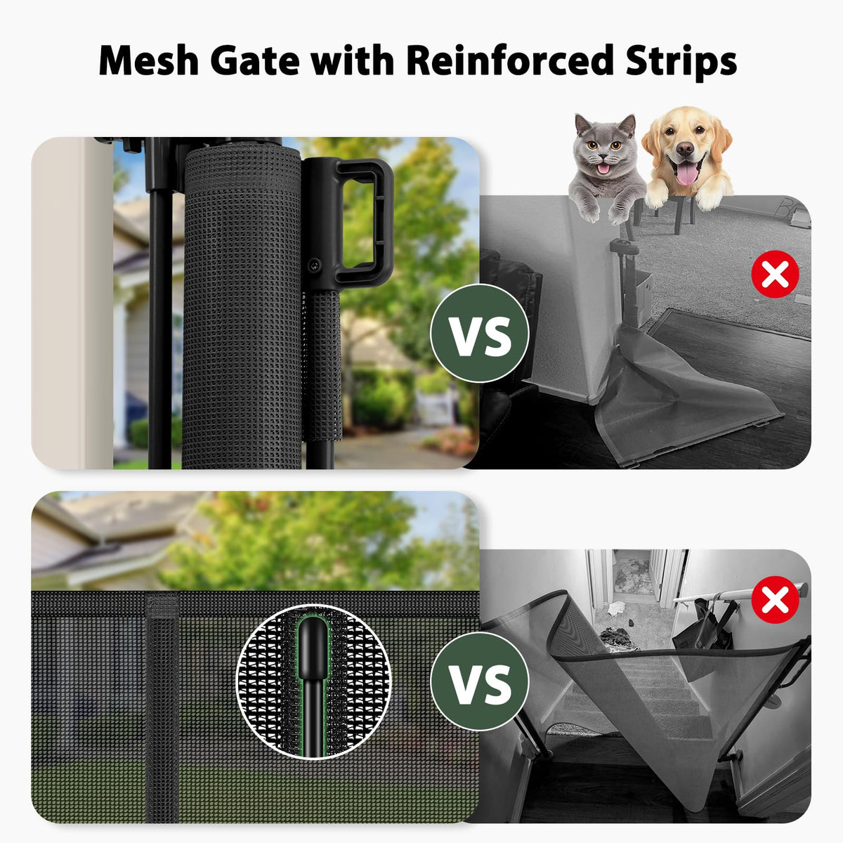 250" Extra Wide Baby Gate Retractable Dog Gate for Deck (Black / (48" Tall x 250" Wide))