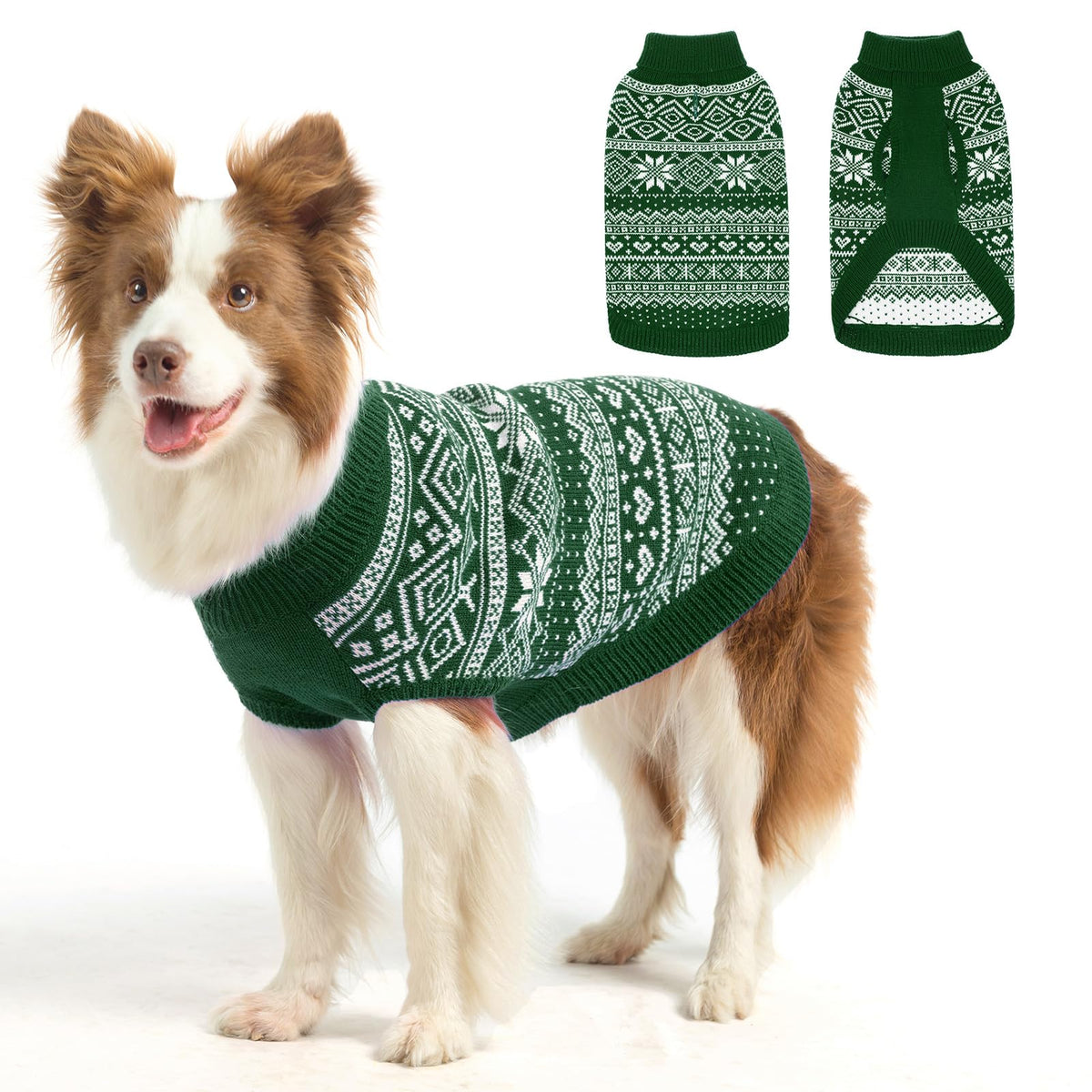 Argyle Dog Sweater (Green / Large)