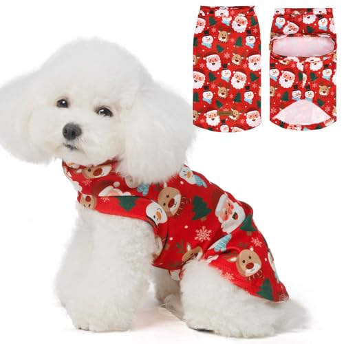 Christmas Cat Sweater Warm Fleece Pet Clothes for Cats Only (Christmas / Large)