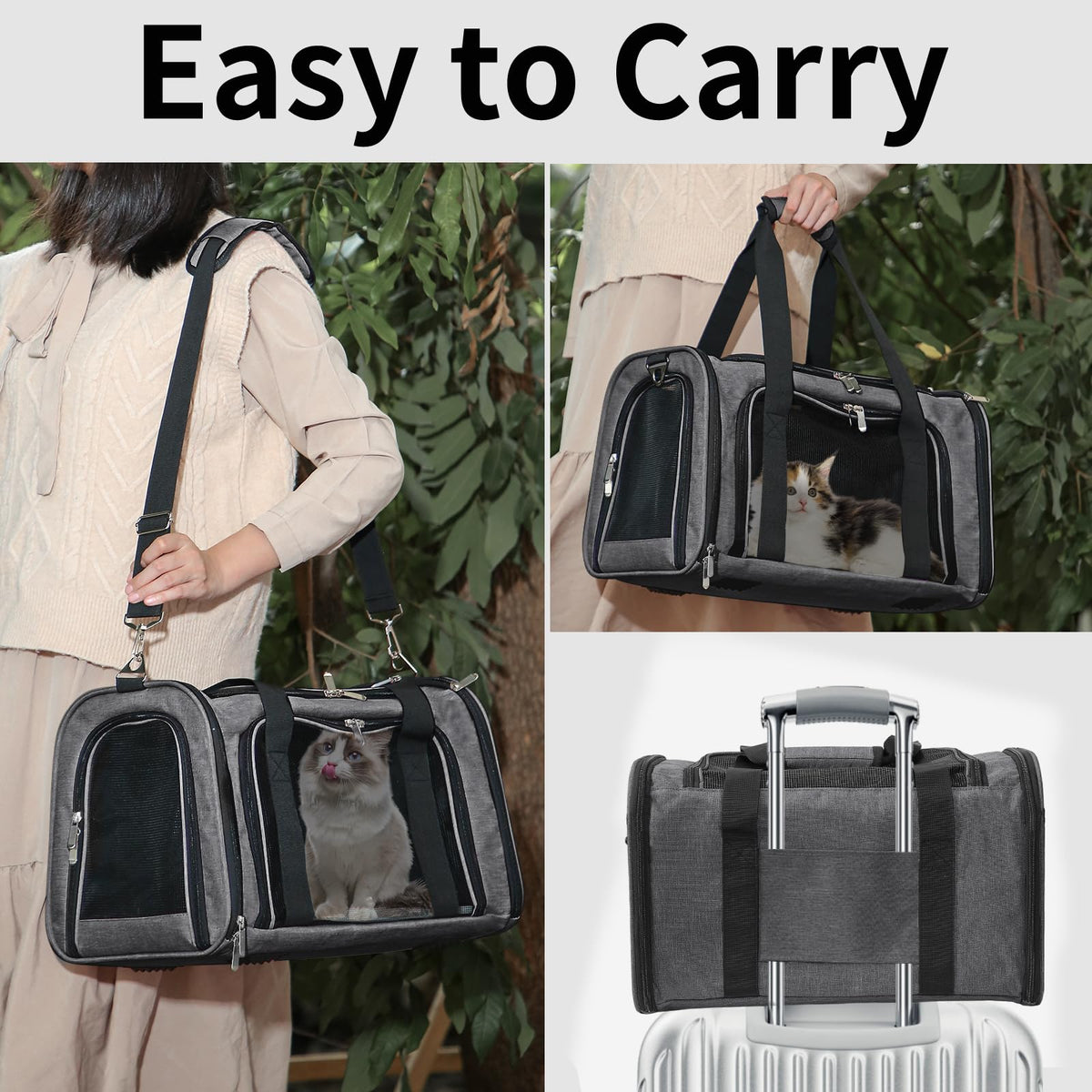 Soft Sided Cat (Dark Grey / 20"L x 13"W x 13"H)