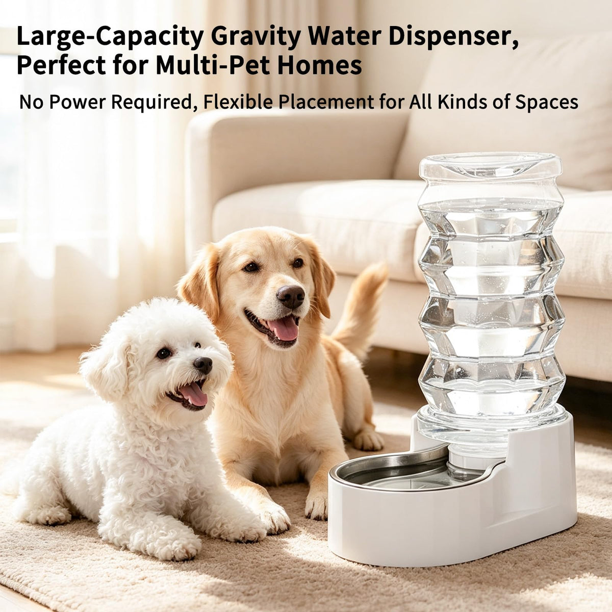 8L Gravity Dog Water Dispenser (White / 8L)