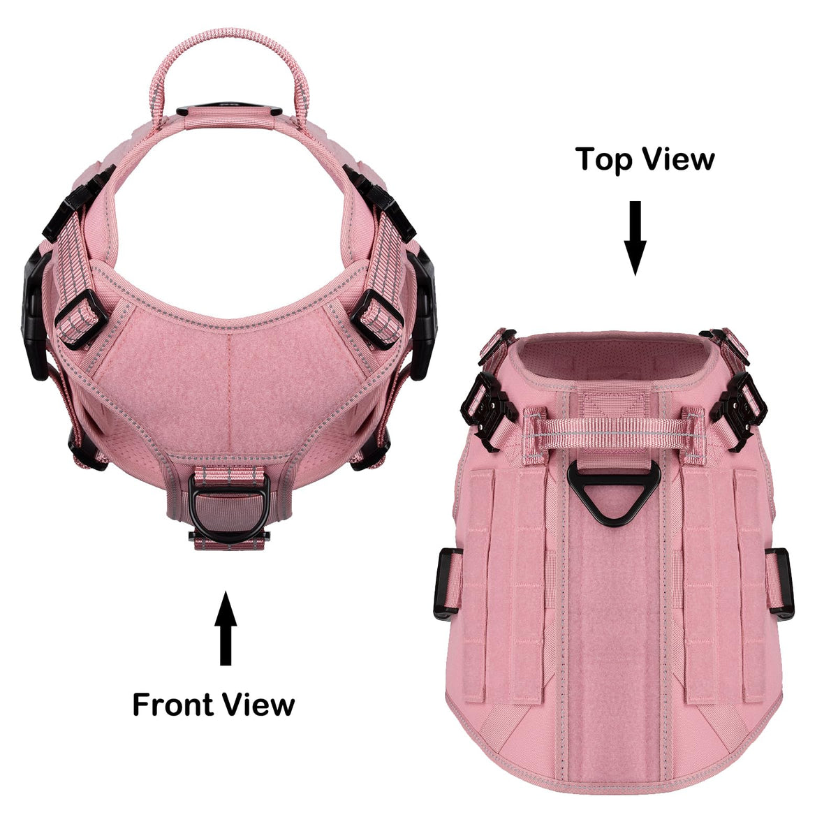 Tactical Dog Harness for Small Dogs (Small (Pack of 1) / Pink)
