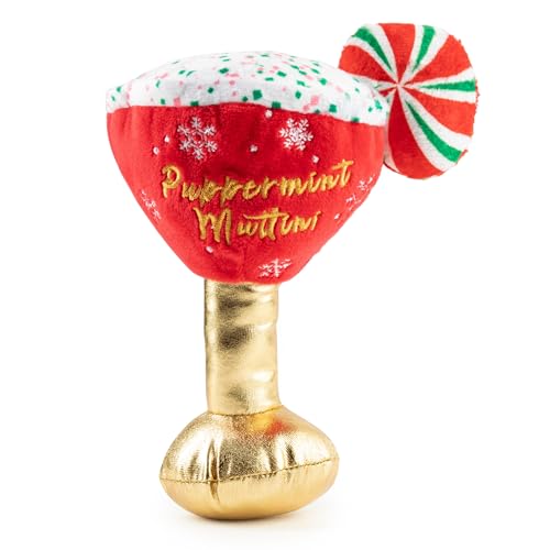 Puppermint Muttini Plush Dog Toy (Puppermint Muttini (Red, Gold))