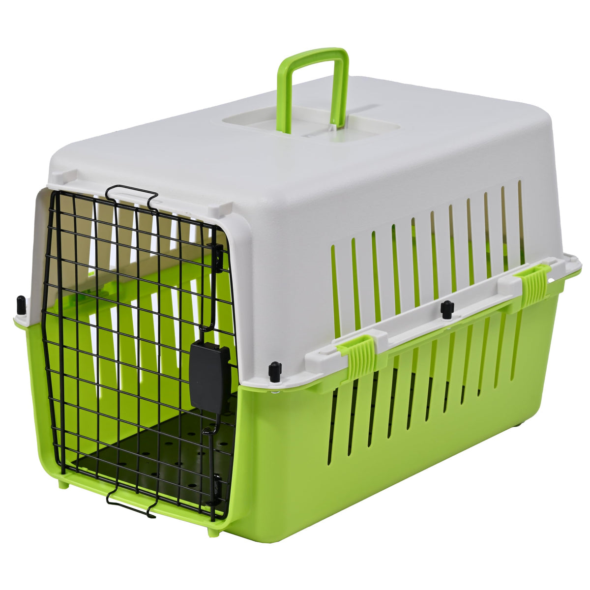 Hard Sided Pet Carrier for Cats and Small Dogs (Green / 24.0"L x 15.7"W x 15.4"H)