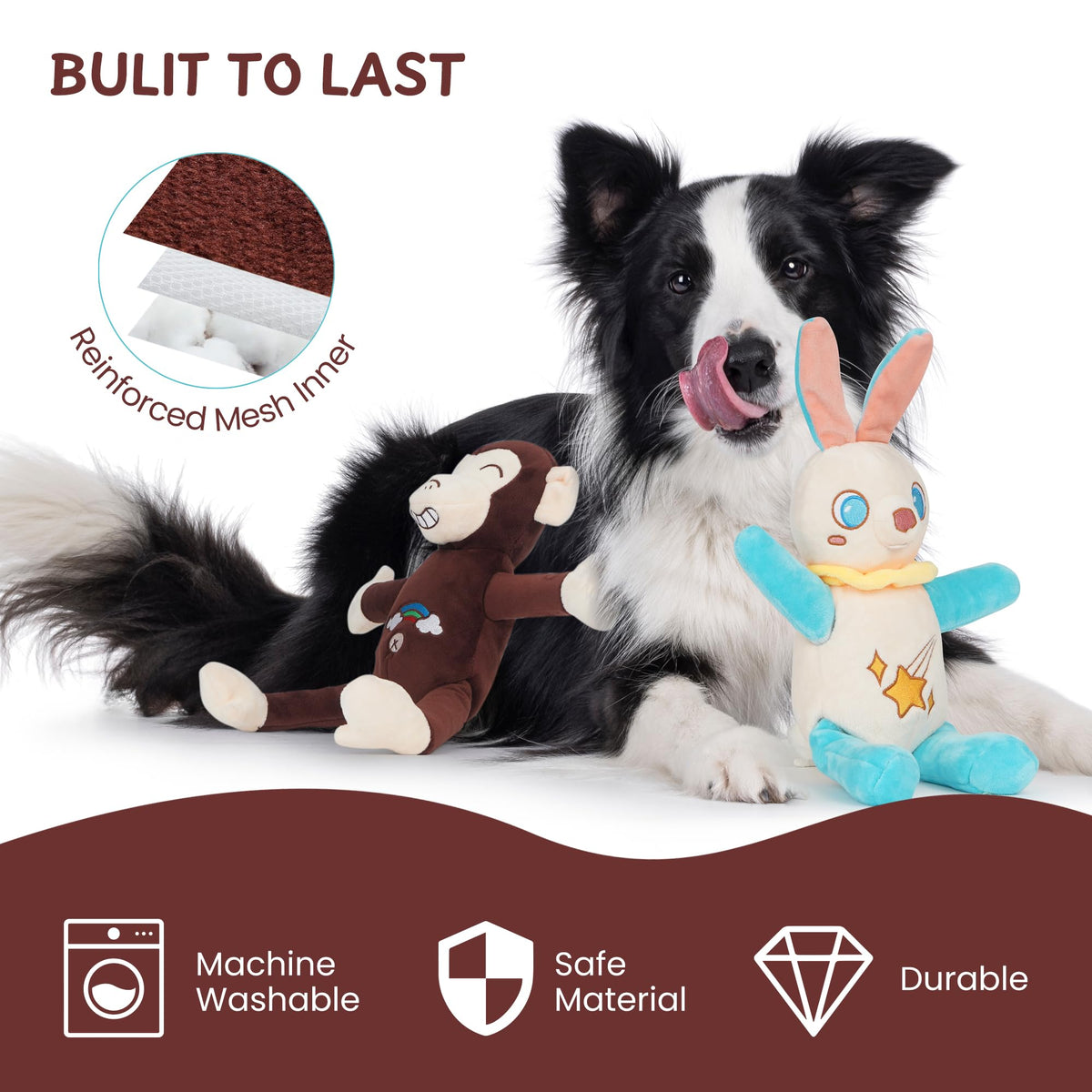 Tearable Pull Rip Apart Dog Toys with Squeaker & Crinkle (Tearable Bundle)