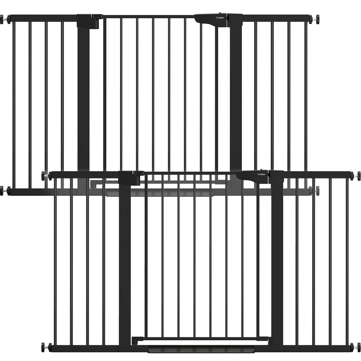 2 Pack 30 54" Baby Gate for Stairs (Black / 30"-54" W x 30.5" H | 2 Pack)