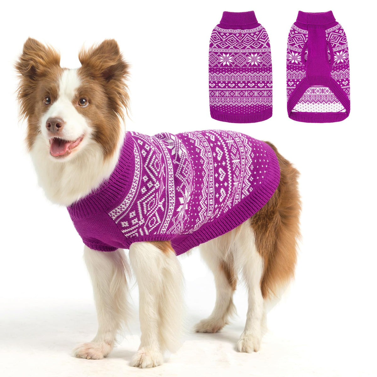 Dog Sweater Argyle (Purple / Large)