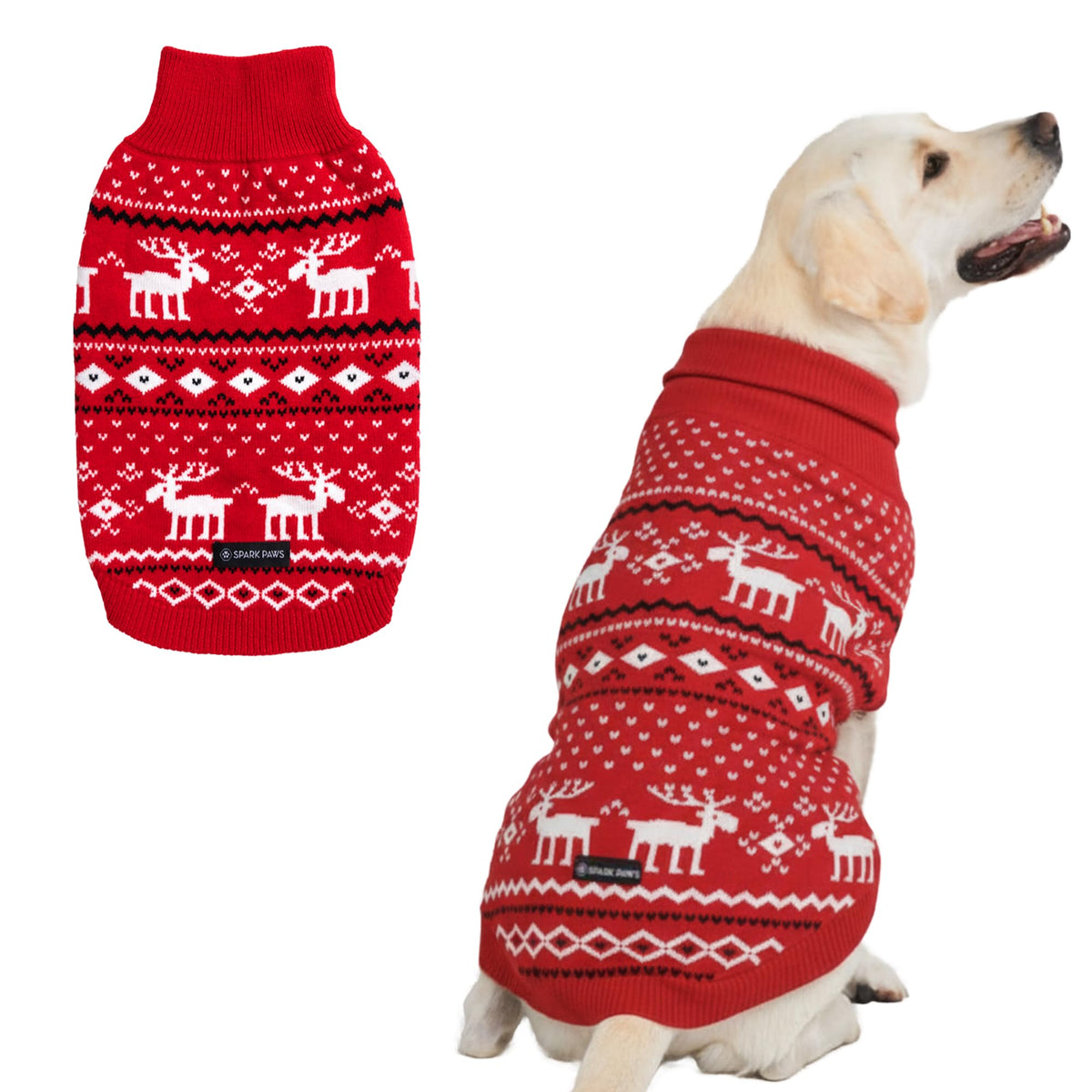 Christmas Knit Dog Sweater (Dasher Red / 4XL)