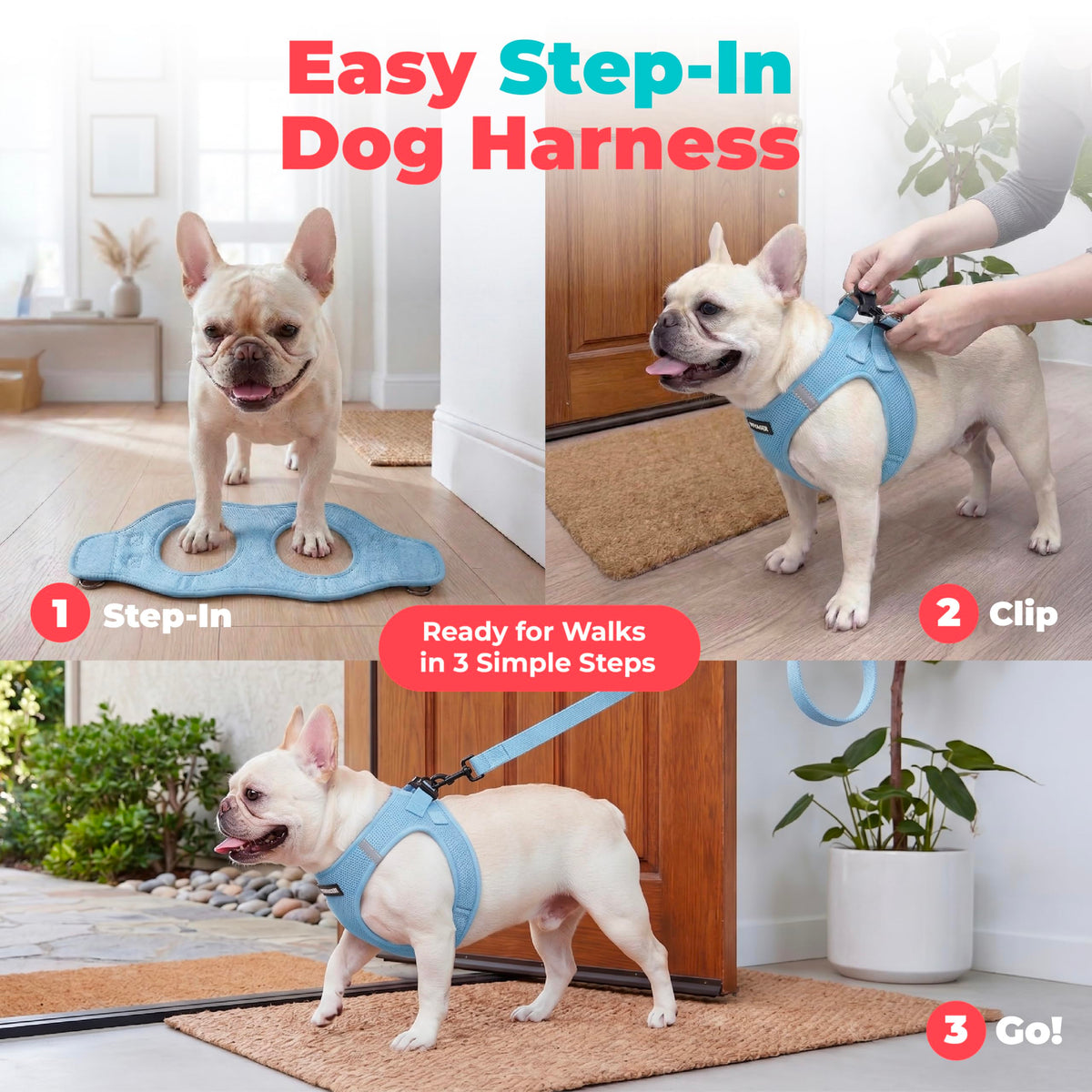 Voyager Step in Air Dog Vest Harness (Baby Blue / S (Chest: 14.5 - 16"))
