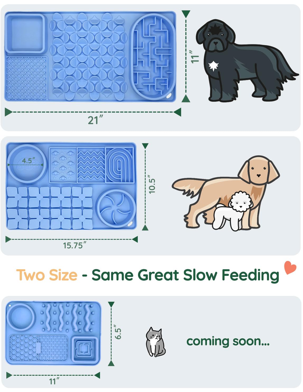 Slow Feeder Bowl for Dogs and Cats (Light Blue)
