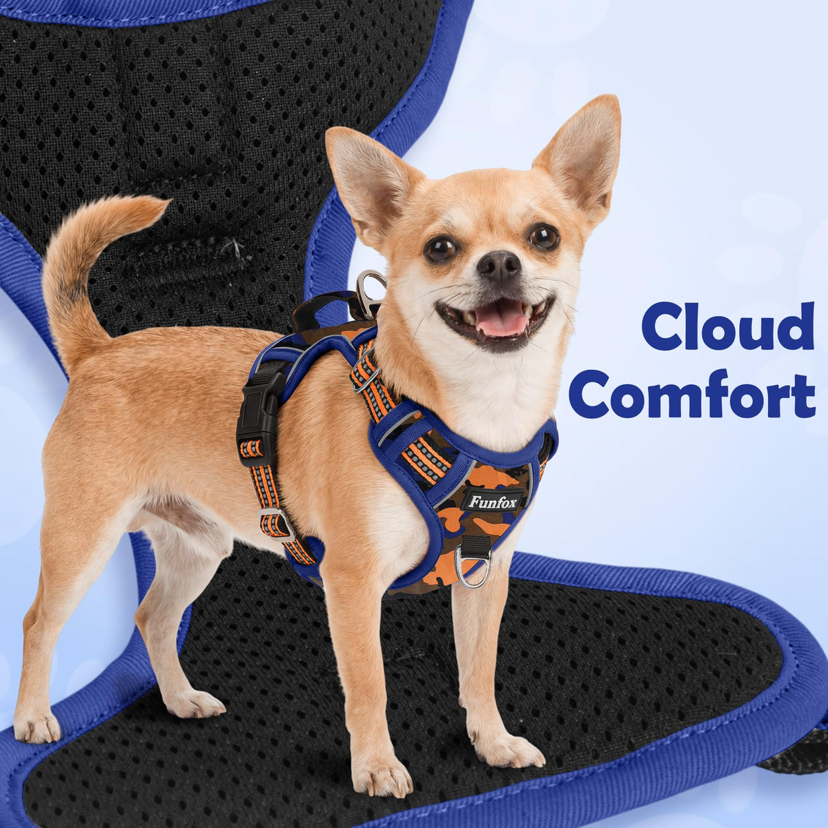 Dog Harness Small Sized Dog (Camo Orange / Small)