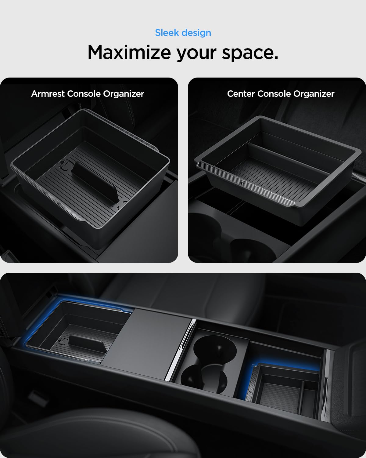 Console & Armrest Organizers for Tesla Model Y Juniper (Center Console + Armrest Organizer Bundle)