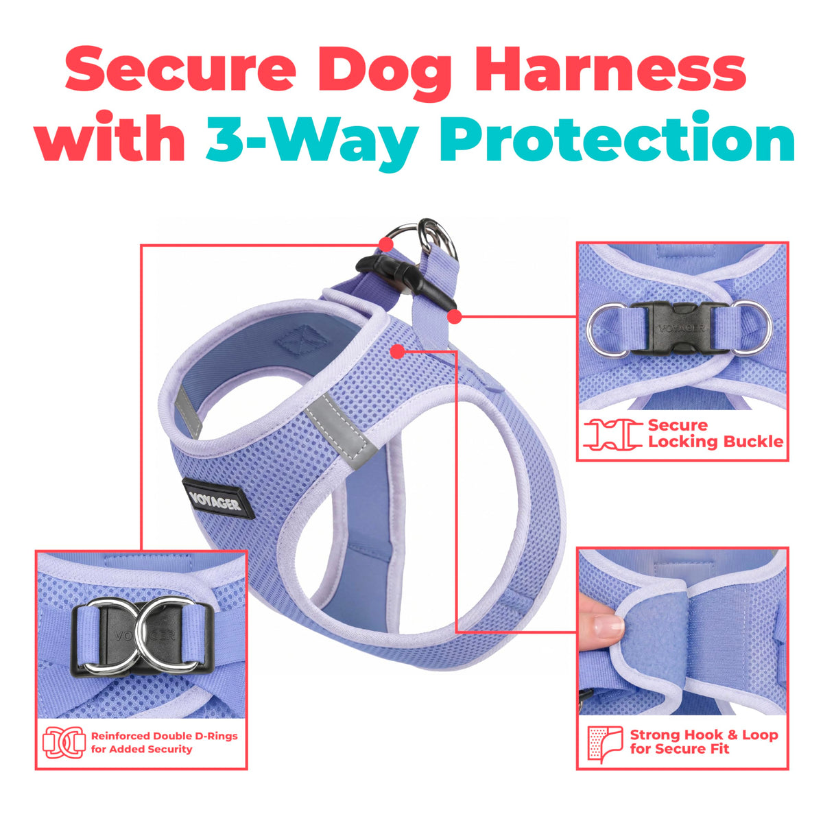 Voyager Step in Air Dog Vest Harness (Lavender / XXXS (Chest: 11 - 12"))