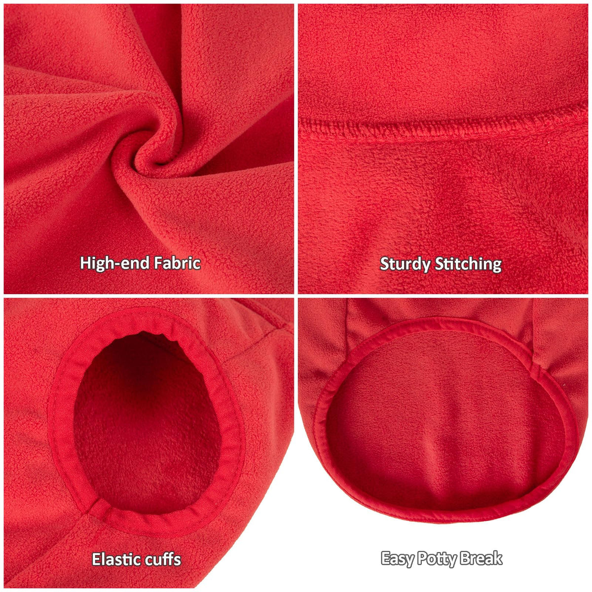 3 Pack Fleece Dog Sweaters for Small Dogs (Red+Green+Blue / Large)