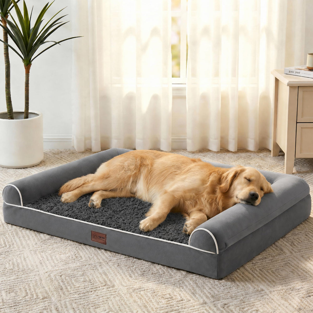 Orthopedic Dog Beds Large Sized Dog Washable Couch Bed (Dark Drey / 36" x 27" x 6.5")