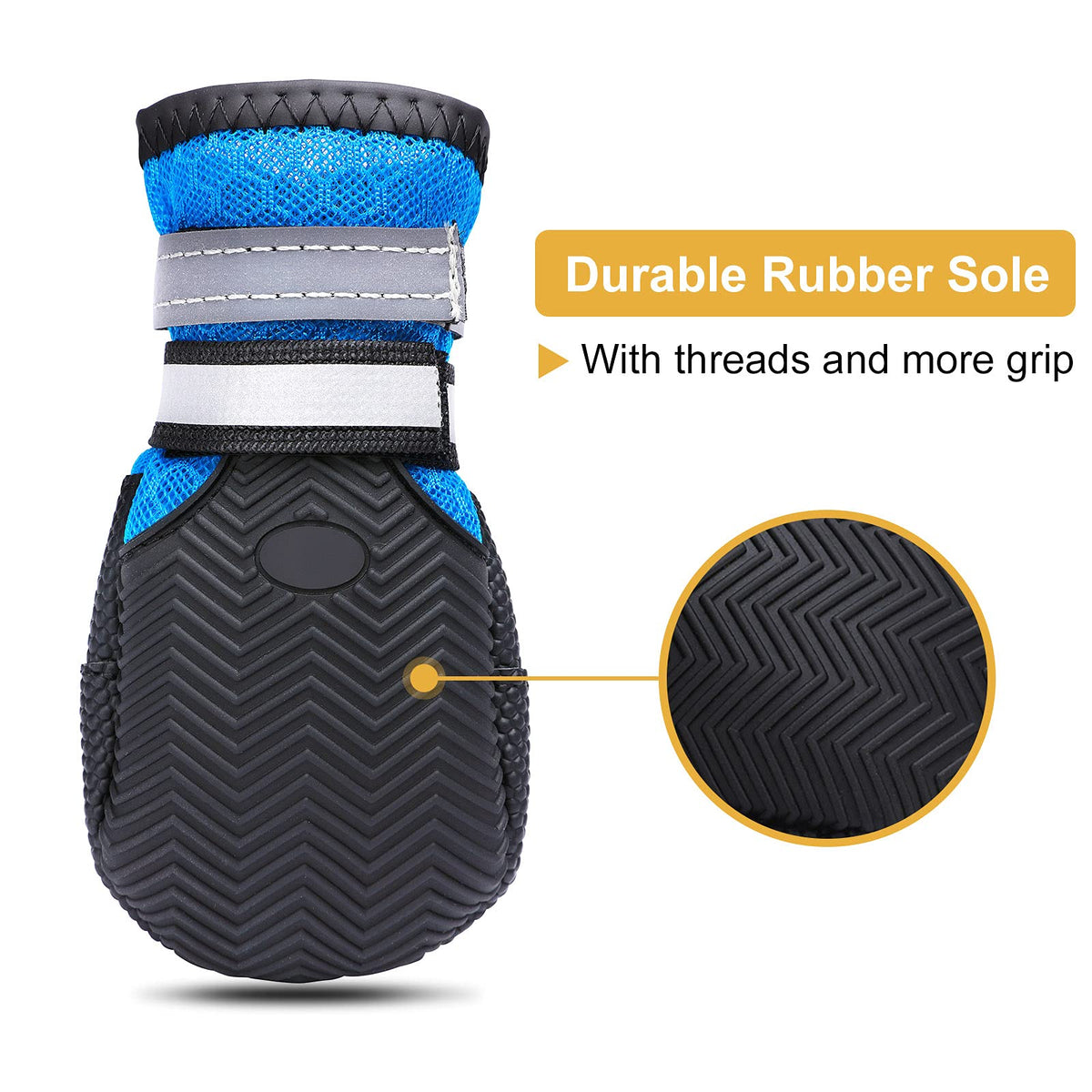 Breathable Dog Boots for Medium Large Dogs (Blue / XL (Insole Width 2.8")for 72~94lb)
