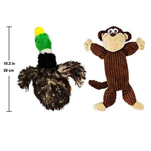 5 Pack Dog Squeaky Toys Three no Stuffing Toy and Two Plush with Stuffing for Small Medium Large Dog Pets (Plush and Stuffingless Combo)
