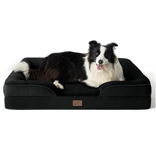 Orthopedic Dog Bed for Large Dogs (Black / 35"l X 25"w X 6.5"th)