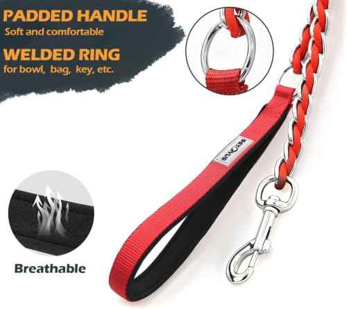 Chain Dog Leash (red / 7.25FT(80-200lb))