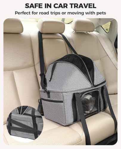 Top Expandable Cat Carrier with Semi (Blue / Medium)