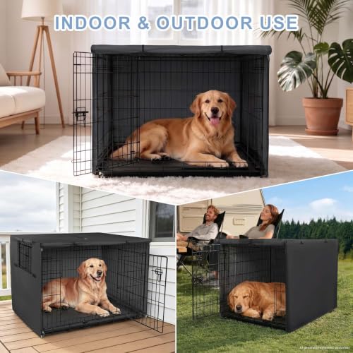 Dog Crate Cover (Black Cover / 24.0"L x 18.0"W x 20.0"H)