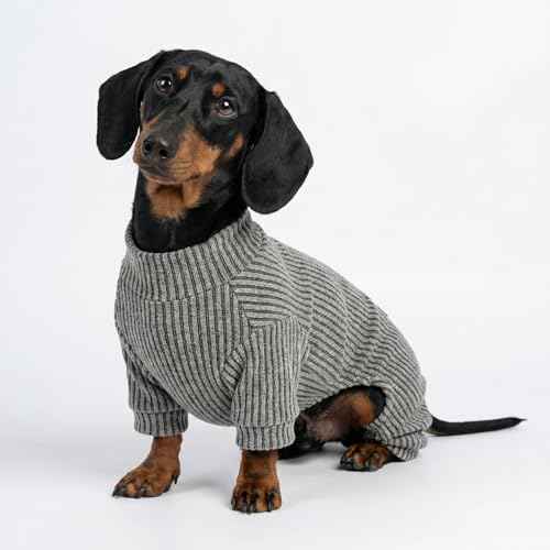 Mock Neck Knitted Dog Pajamas (XX-Large / Grey)