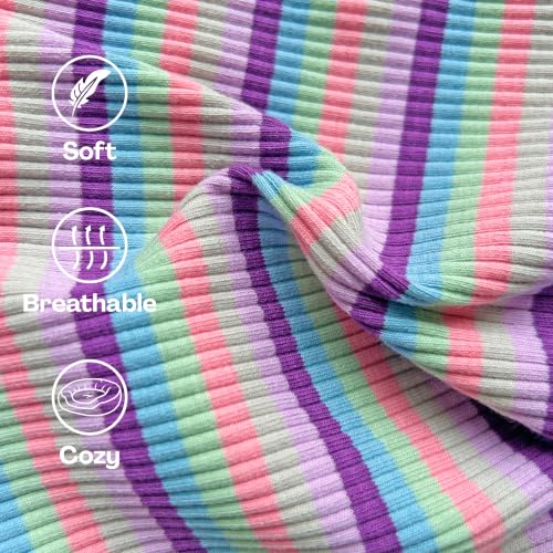 Colorful Stripe Sphynx Cat Clothes Hairless Cat Sweaters (Purple Striped / Large)