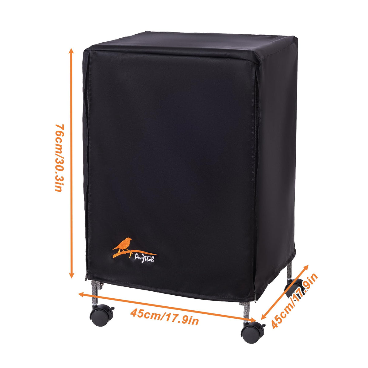 Small Black Blackout Bird Cage Cover (17.9"L x 17.9"W x 30.3"H)