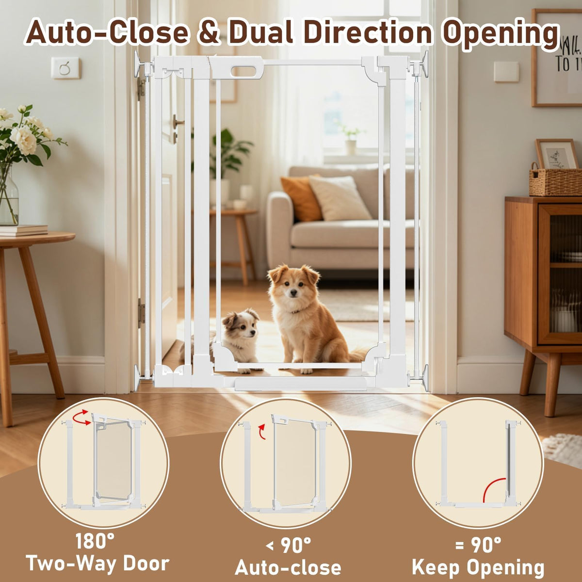 40" Extra Tall Clear Acrylic Dog Gate 57.87 (White / 57.87-66.14"W x 40"H)