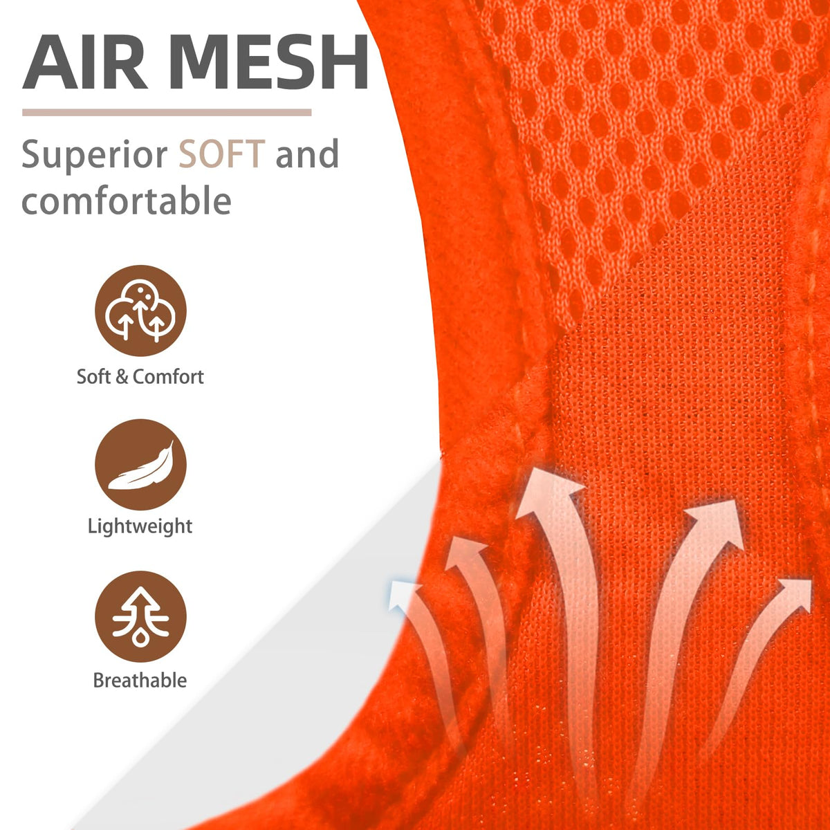 Dog Harness Collar and Leash Set No Pull for Small Medium Sized (Solid Orange / M (CHEST 16"-18"))