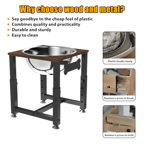0.8 Gal Elevated Dog Water Bowl (Brown-0.8 GAL / Height: 8-12.2")