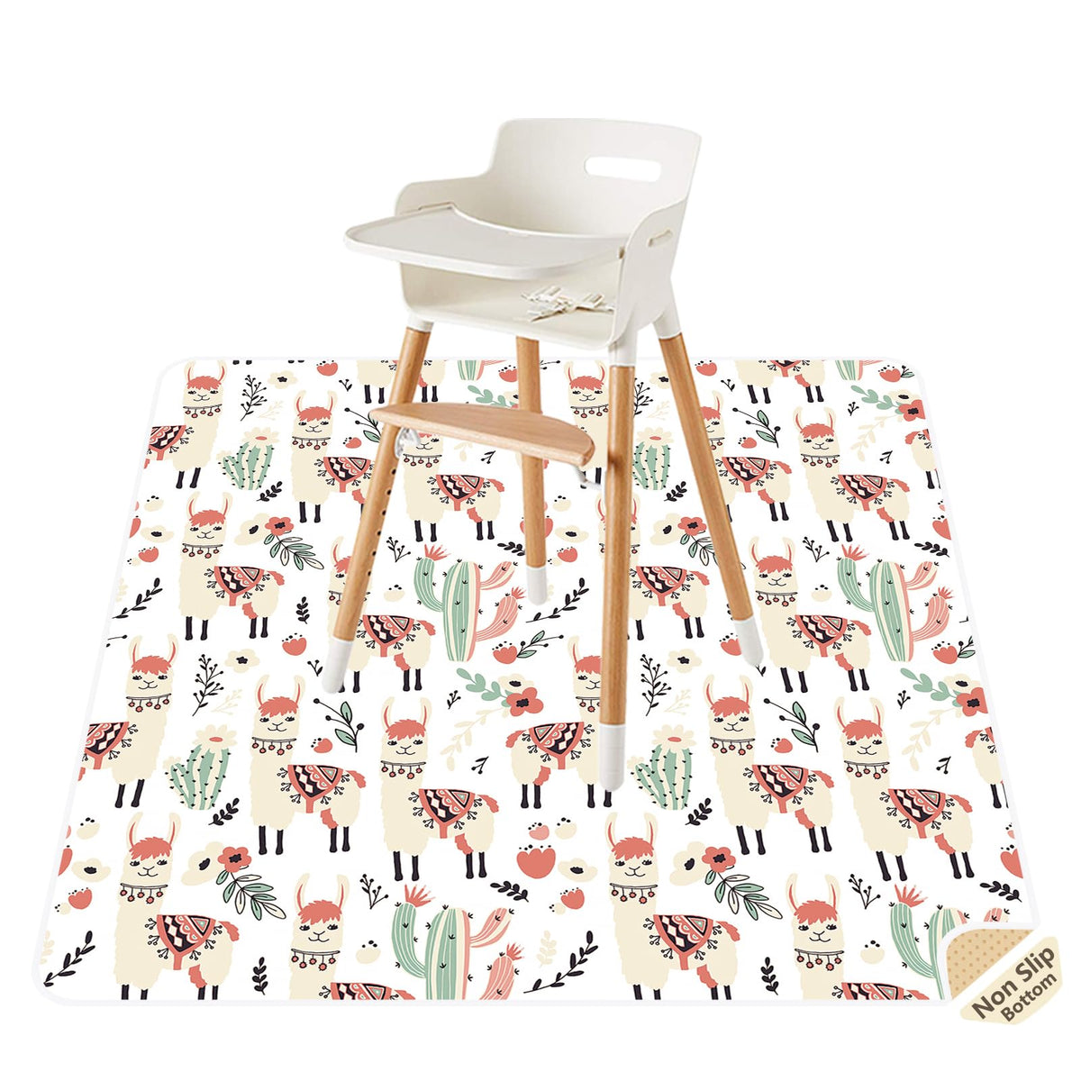 Splat Mat for Under High Chair (Llama)