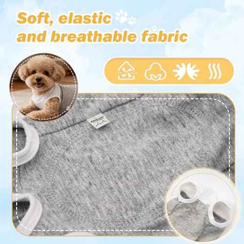 Dog Surgical Suit (XX-Small / grey and white)
