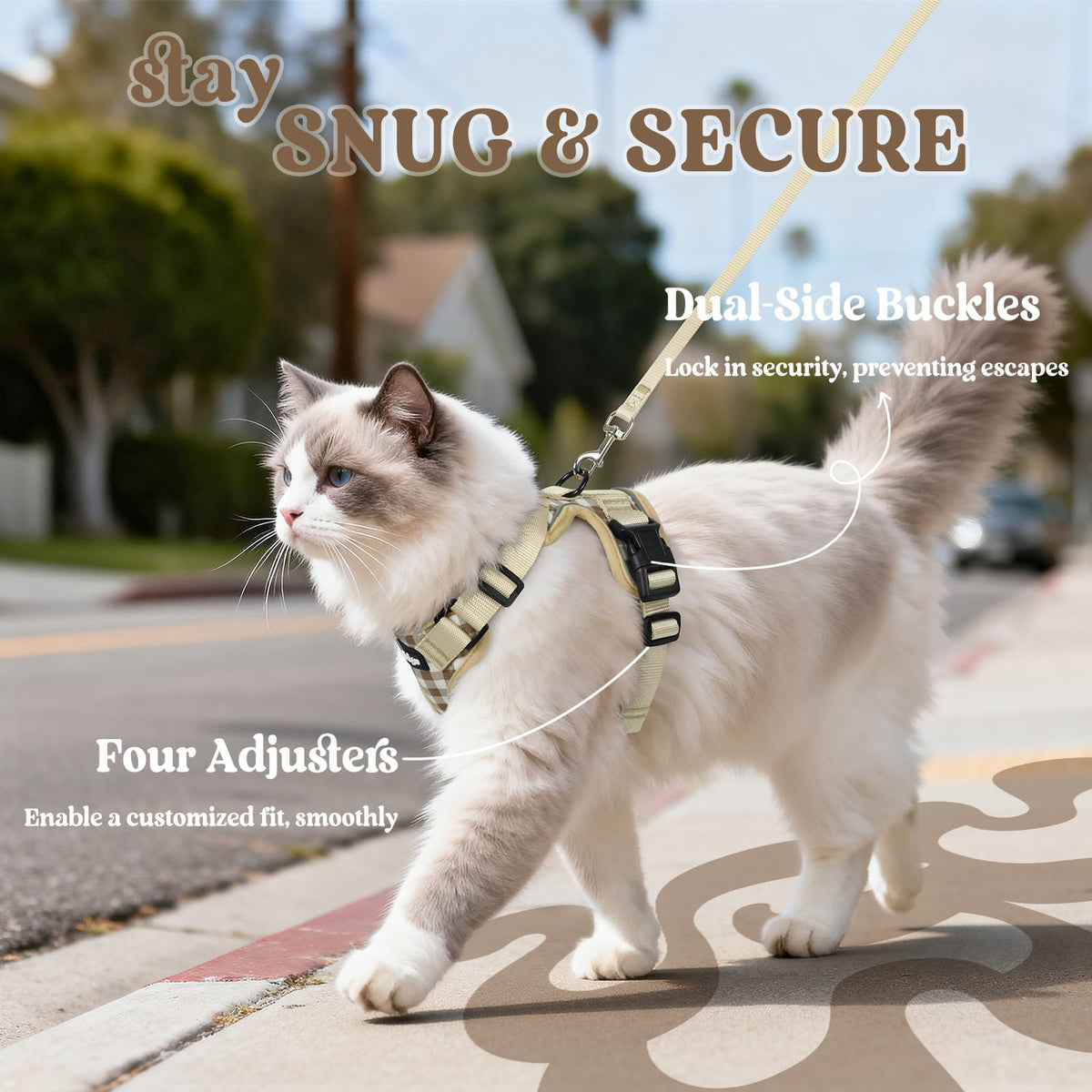 Cat Harness and Leash Set (Xs / Foamy Coffee)