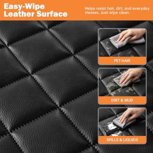 Hard Bottom Car Seat Cover for Dog (Upgraded Black / For Full Size Truck)