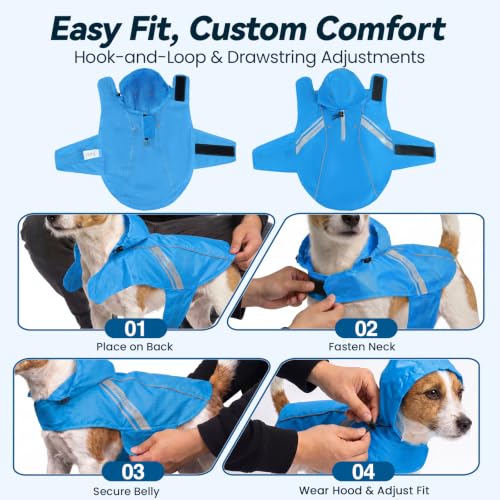 Dog Raincoat Wetoff Dog Rain Coat (Blue / XS (15"-18" chest girth))