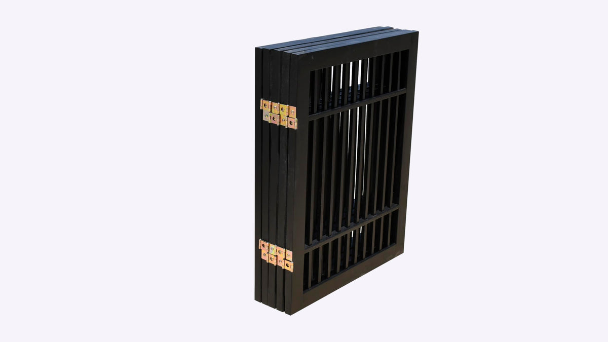 Pet Dog Gate Freestanding (5 Panel 24" Tall / Black Pet Gate)