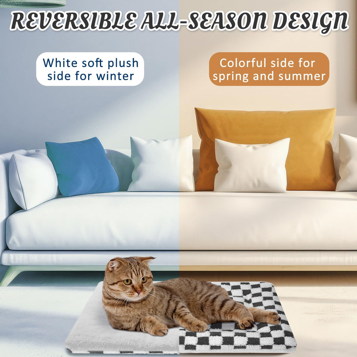 2 Pack Self Warming Cat Dog Bed Pad (Dark Grey / 21" X 14")